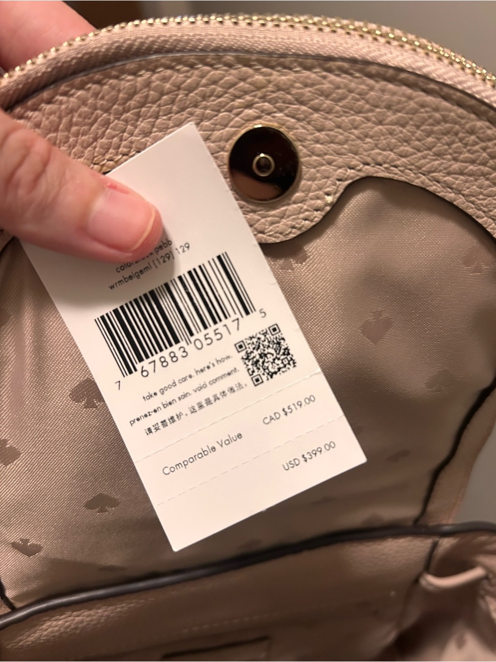 NWT - kate spade New York Leila Drawstring Medium Flap Two-Tone Leather Backpack - Picture 6 of 6